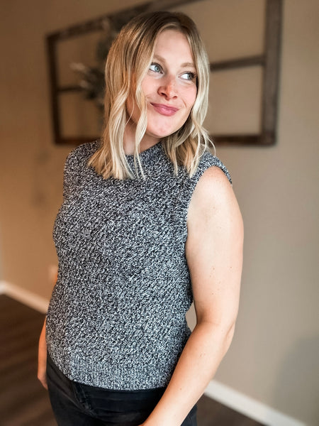 Ginny Sweater Vest Tank - Black