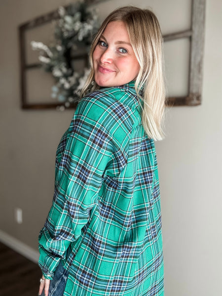 Wellesley Plaid Button Down Top