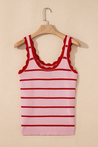 Maris Scalloped Trim Tank - SIZE MEDIUM