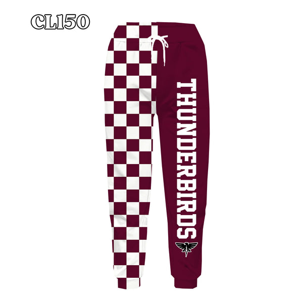 PREORDERSpiritwear Checkered Split Leg Bottom - THUNDERBIRDS