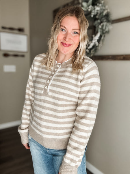 Pruitt Stripe Henley Sweater