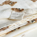 Soft Snuggles Muslin Swaddle - Teddy Bear