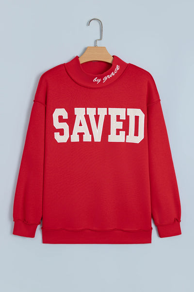 PREORDER Saved By Grace Mock Neck Sweatshirt