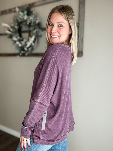 Daphne Waffle Knit Pullover - 2 Color Options