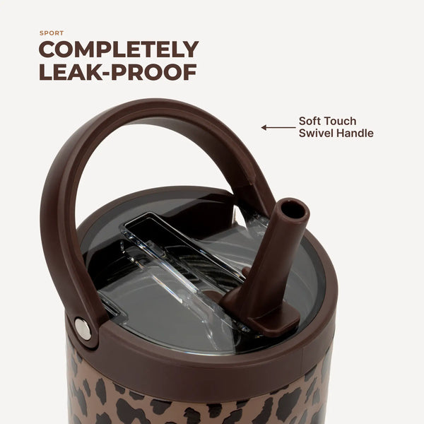 HydroJug 32 oz Sport Water Bottle - Brown Leopard