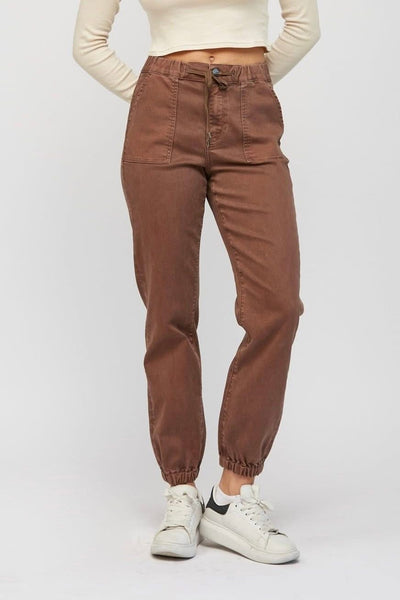 Marrah Cropped Denim Jogger - Cocoa