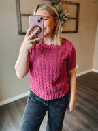 Rosy Days Knit Sweater Top