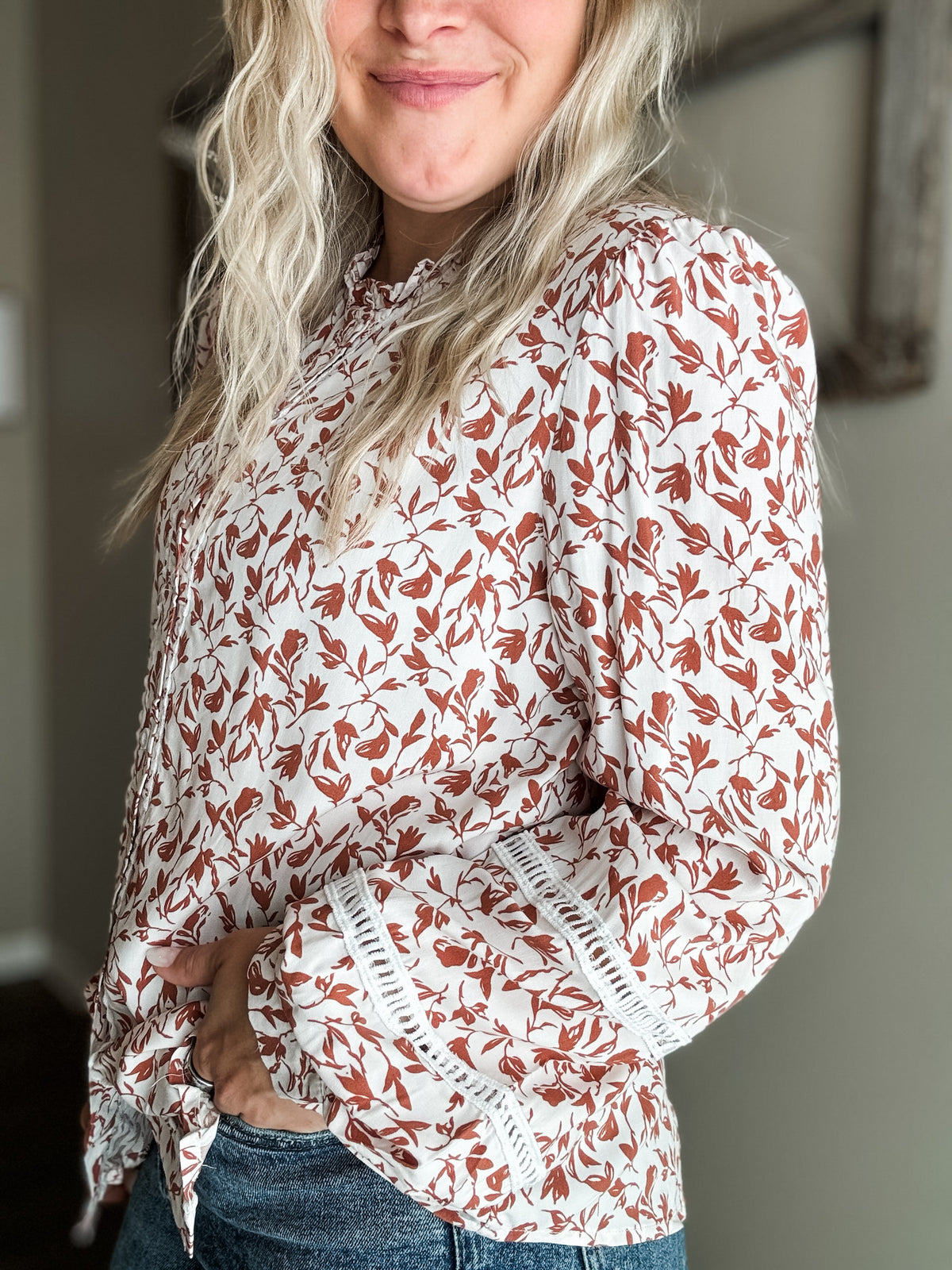 Maggie Button Down Blouse - SIZE MEDIUM