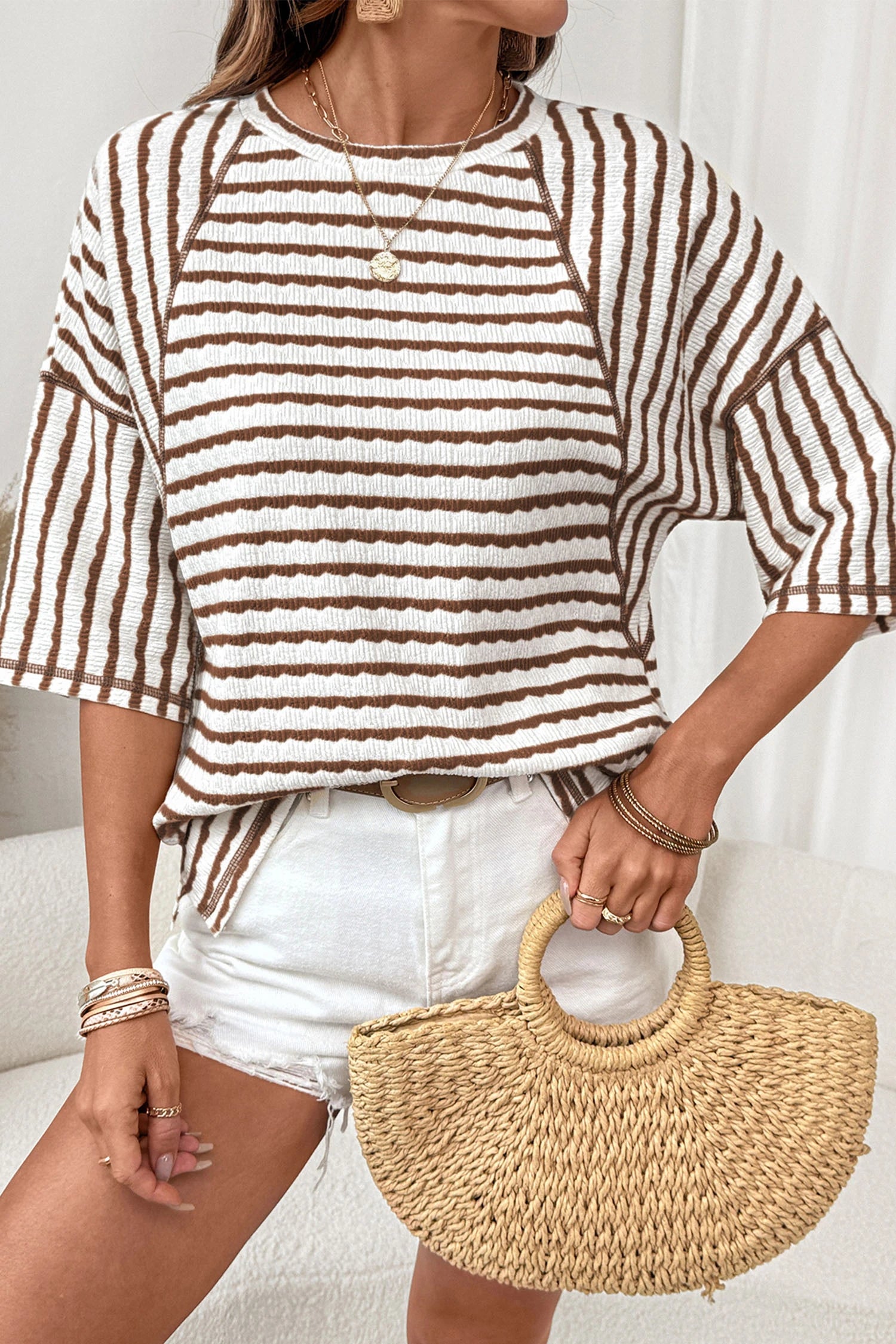 Mabel Textured Stripe Tee