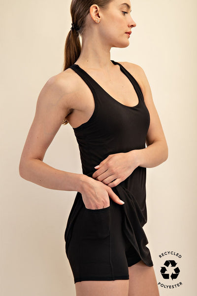 All Star Romper Dress - Black