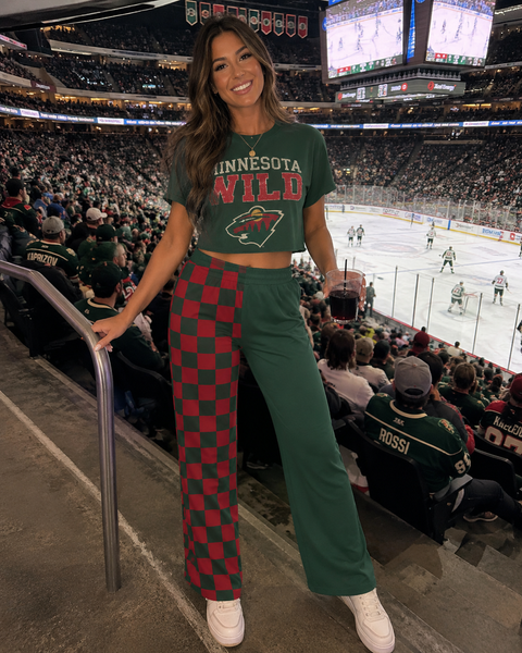 PREORDER Spiritwear Checkered Split Leg Bottom - MN WILD