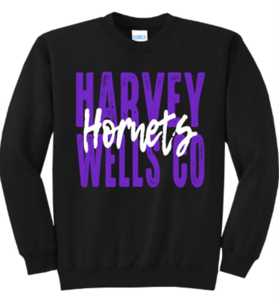 PREORDER Spiritwear Crewneck Sweatshirt - Harvey Wells Co Hornets