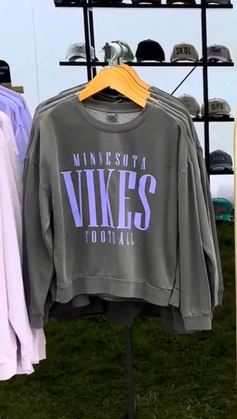 PREORDER Minnesota Vikes Graphic Crewneck - Charcoal
