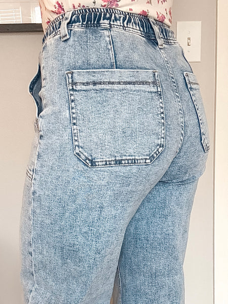 Kateri Drawstring Wide Leg Denim