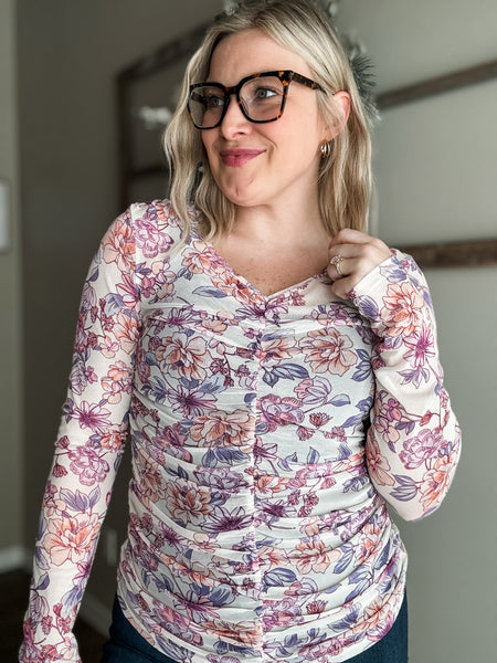 Freda Floral Ruched Top