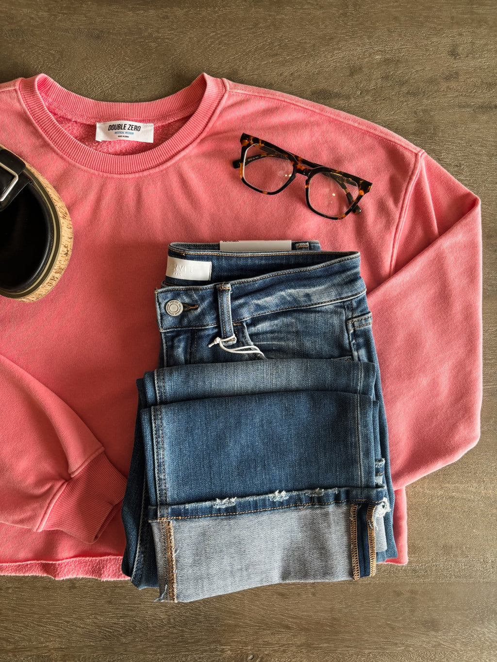 Brightside Cropped Crewneck - Pink - SIZE SMALL