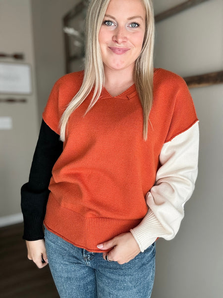 Cider Colorblock Sweater - SIZE MEDIUM