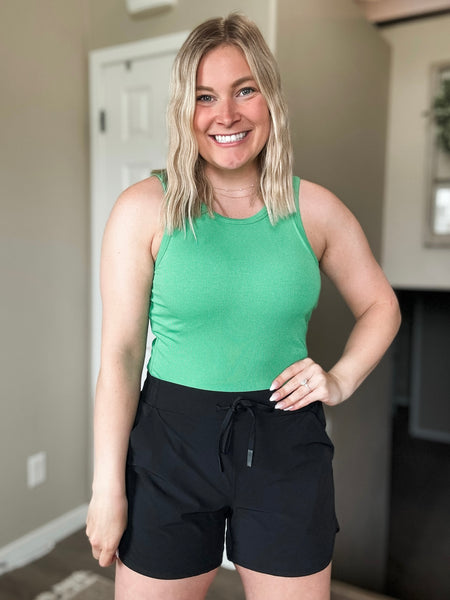 Kiri Micro-Ribbed Tank Top - Green