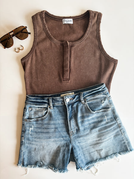 PREORDER Paisleigh Ribbed Henley Tank