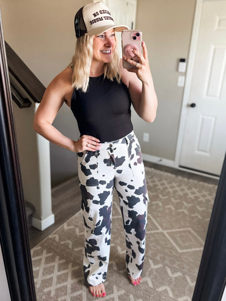 PREORDER Pasture Perfect Cow Print Denim Pant