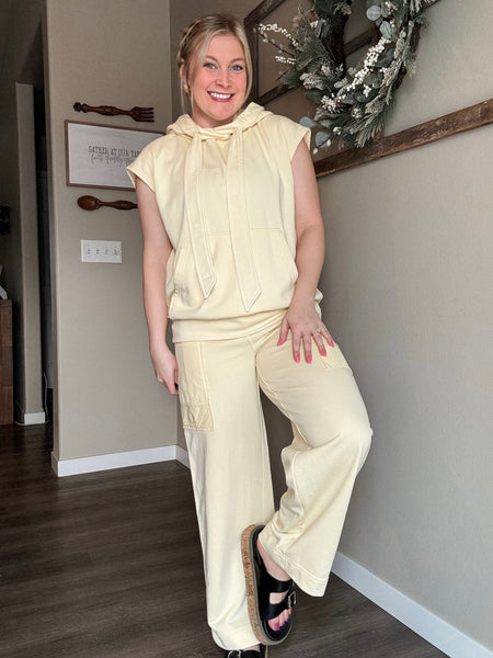 Laela French Terry Cargo Pant - Yellow