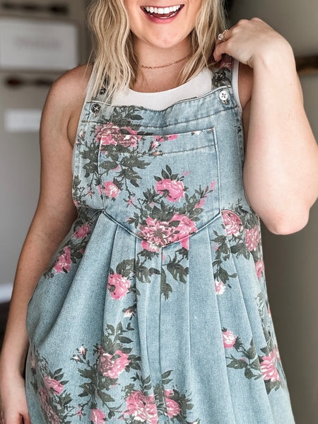 PREORDER Blushing Meadow Floral Overalls