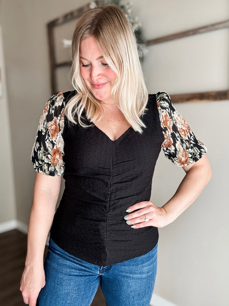 Carissa Floral Puff Sleeve Top