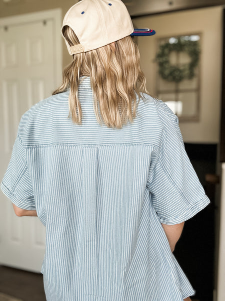 PREORDER Rylan Stripe Denim Button Down Shirt