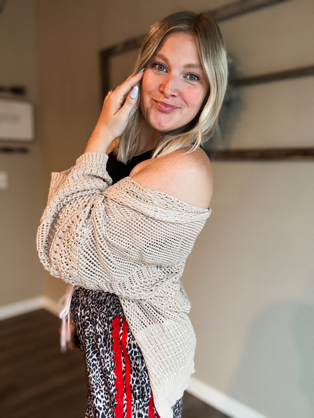 Kairi Netted Cardigan - Beige