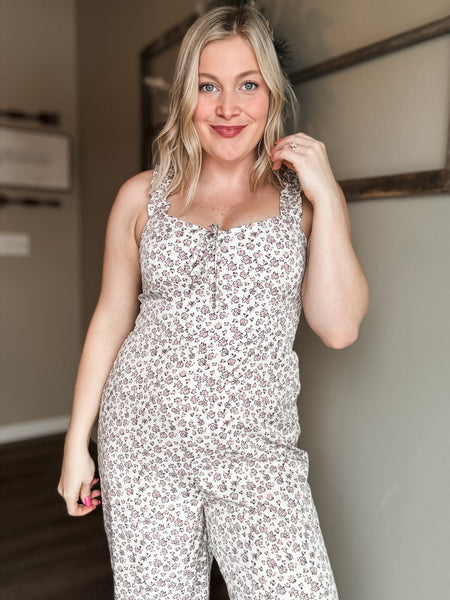 Tilly Floral Jumpsuit - Ivory
