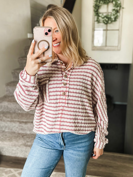 Darla Textured Knit Top - SIZE MEDIUM