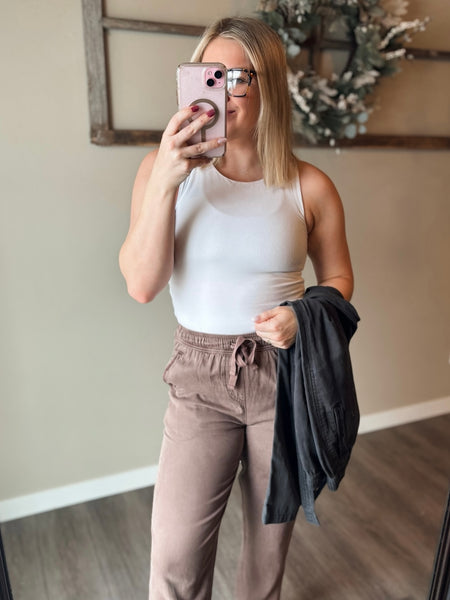 Avery Tapered Tencel Pant - Cocoa - SIZE SMALL