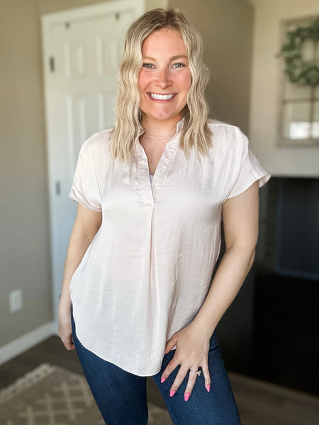 Luma V Neck Blouse - Papyrus