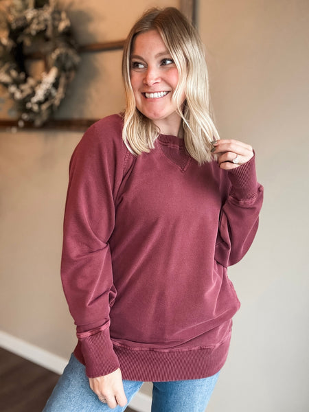 Shea Crewneck Sweatshirt - Dark Rust