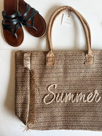 Summer Escape Straw Tote - Tan