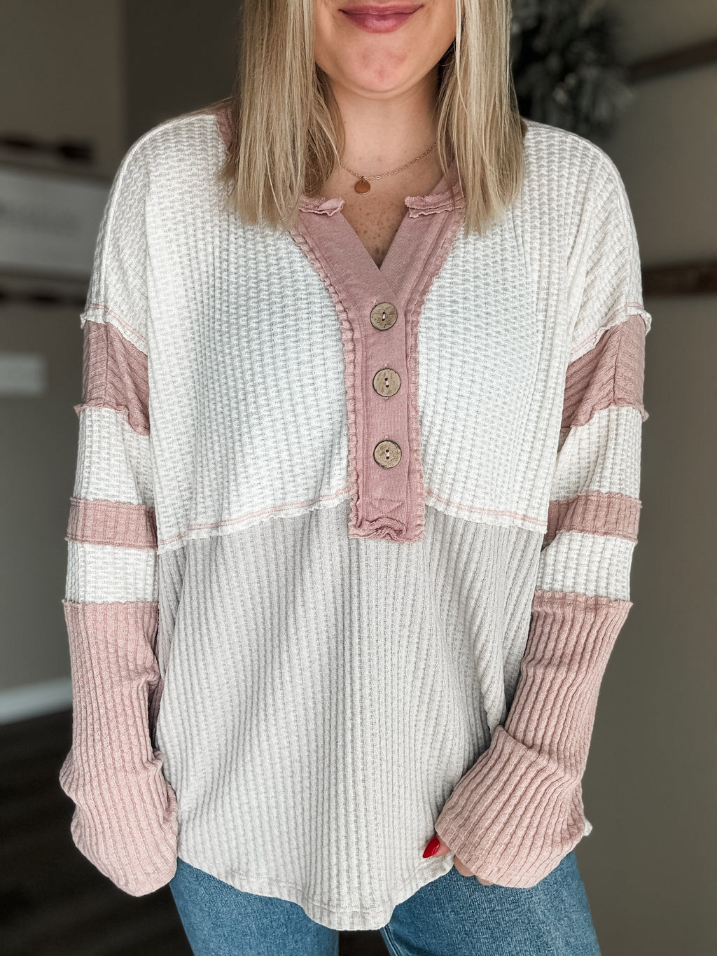 Effie Waffle Knit Top