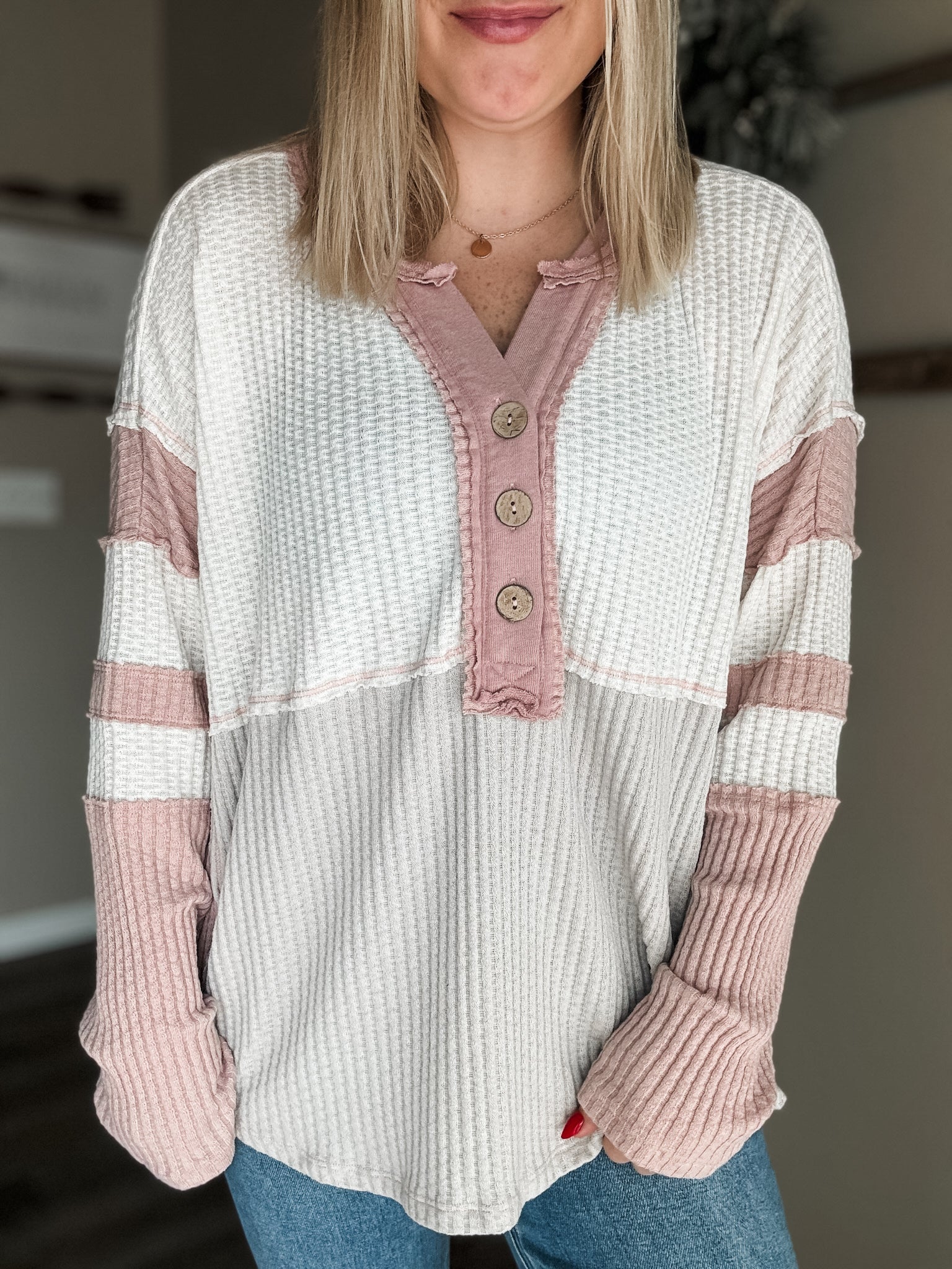 Effie Waffle Knit Top