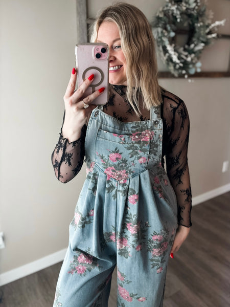 PREORDER Blushing Meadow Floral Overalls