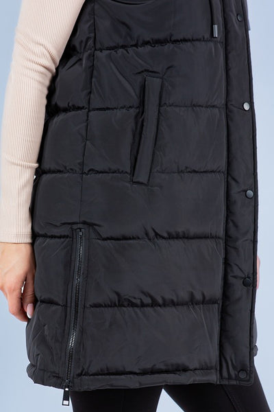 PREORDER Brendi Black Long Puffer Vest