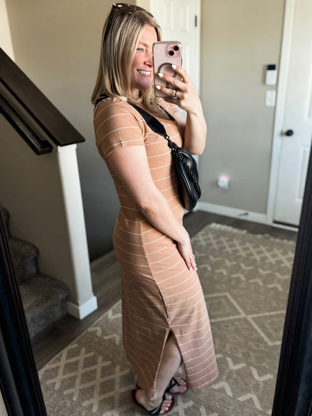 PREORDER Sydnee Striped Maxi T-Shirt Dress