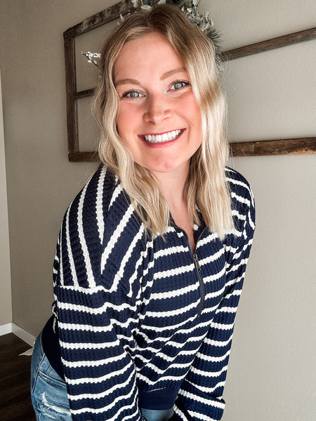 PREORDER Lively Stripe Half Zip Pullover