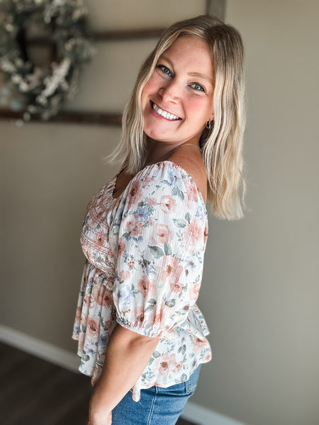 Vianne Smocked Babydoll Top