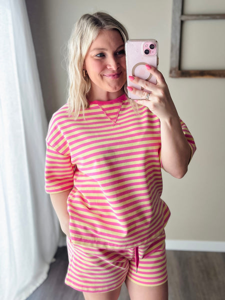 PREORDER Kensley Striped Shorts Set