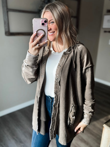 Quinley Waffle Knit Hoodie