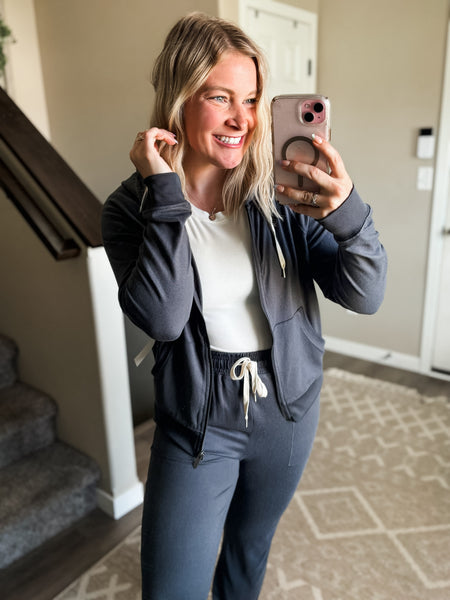 Skye Hacci Lounge Zip Jacket - Ash Grey