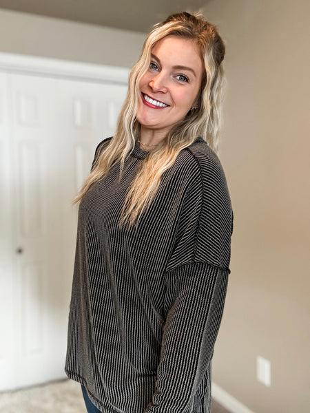 PREORDER Nori Ribbed Long Sleeve Top