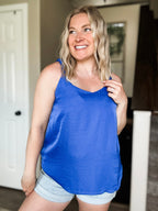 Ocean Avenue V Neck Tank Top - Capri Blue