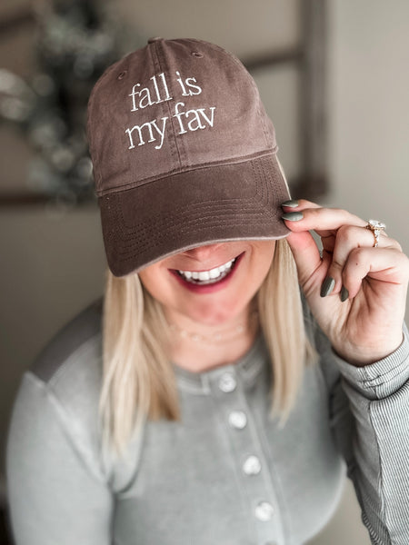 Fall Is My Fav Embroidered Baseball Cap