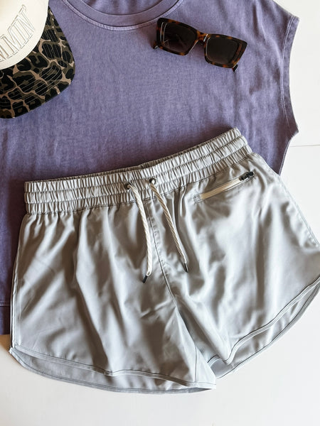 Saydee Lined Woven Shorts - Grey