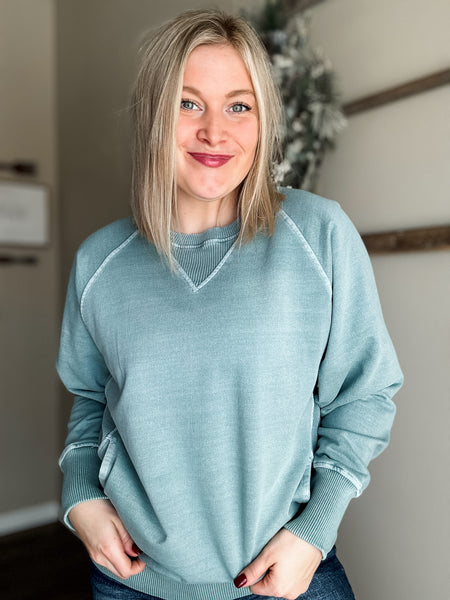 Shea Crewneck Sweatshirt - Ash Blue